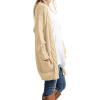 imageGRECERELLE Womens Loose Open Front Long Sleeve Chunky Knit Cable Cardigans Sweater with Pockets31 Apricot