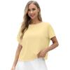 imageGRECERELLE Womens Open Back Workout Tops Backless Athletic Shirts Casual Crop Running Tee Y2k YogaBeige