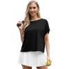 imageGRECERELLE Womens Open Back Workout Tops Backless Athletic Shirts Casual Crop Running Tee Y2k YogaBlack