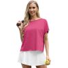 imageGRECERELLE Womens Open Back Workout Tops Backless Athletic Shirts Casual Crop Running Tee Y2k YogaHot Pink