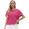 imageGRECERELLE Womens Open Back Workout Tops Backless Athletic Shirts Casual Crop Running Tee Y2k YogaHot Pink