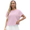 imageGRECERELLE Womens Open Back Workout Tops Backless Athletic Shirts Casual Crop Running Tee Y2k YogaLilac Purple