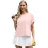 imageGRECERELLE Womens Open Back Workout Tops Backless Athletic Shirts Casual Crop Running Tee Y2k YogaPink