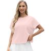 imageGRECERELLE Womens Open Back Workout Tops Backless Athletic Shirts Casual Crop Running Tee Y2k YogaPink