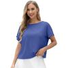 imageGRECERELLE Womens Open Back Workout Tops Backless Athletic Shirts Casual Crop Running Tee Y2k YogaRoyal Blue