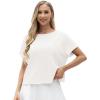 imageGRECERELLE Womens Open Back Workout Tops Backless Athletic Shirts Casual Crop Running Tee Y2k YogaWhite