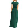 imageGRECERELLE Womens Short Sleeve Maxi Dresses Casual Long Dresses with PocketsDark Green