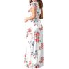 imageGRECERELLE Womens Short Sleeve Maxi Dresses Casual Long Dresses with PocketsFlowerwhite