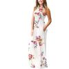 imageGRECERELLE Womens Sleeveless Racerback Maxi Dress Floral Print Casual Long Dresses with PocketsFlower White