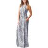 imageGRECERELLE Womens Sleeveless Racerback Maxi Dress Floral Print Casual Long Dresses with PocketsSnakeprint White