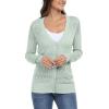 imageGRECERELLE Womens Summer Crochet Cardigans Long Sleeve Lightweight Casual Knit SweatersBean Green