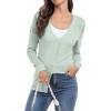 imageGRECERELLE Womens Summer Crochet Cardigans Long Sleeve Lightweight Casual Knit SweatersBean Green