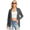 imageGRECERELLE Womens Summer Crochet Cardigans Long Sleeve Lightweight Casual Knit SweatersDark Gray