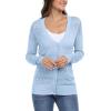 imageGRECERELLE Womens Summer Crochet Cardigans Long Sleeve Lightweight Casual Knit SweatersLight Blue