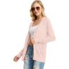imageGRECERELLE Womens Summer Crochet Cardigans Long Sleeve Lightweight Casual Knit SweatersLight Pink