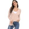 imageGRECERELLE Womens Summer Crochet Cardigans Long Sleeve Lightweight Casual Knit SweatersLight Pink