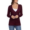 imageGRECERELLE Womens Summer Crochet Cardigans Long Sleeve Lightweight Casual Knit SweatersWine Red