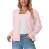 imageGRECERELLE 2025 Womens Lightweight Open Front Long Sleeve Casual Button Down VNeck Cardigan Sweater S2XLPink White