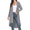 imageGRECERELLE Womens Cardigans Lightweight 2025 Long Sleeve Button Down Duster Casual Long Cardigan Outerwear with PocketsRibbedgray