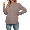 imageGRECERELLE Womens Long Sleeve Lightweight Crewneck Sweater Tops Casual Soft Knit Pullover JumperDark Apricot