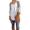 imageGRECERELLE Womens Loose Open Front Long Sleeve Chunky Knit Cable Cardigans Sweater with Pockets20 Pjkhaki Gray