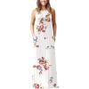 imageGRECERELLE Womens Sleeveless Racerback Maxi Dress Floral Print Casual Long Dresses with PocketsFlower White