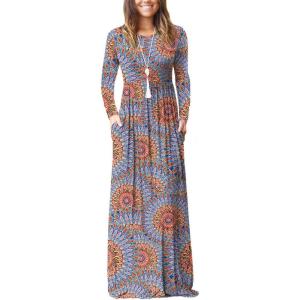 imageGRECERELLE Womens 2024 Maxi Dresses Long Sleeve Casual Long T Shirt Dress Travel Vacation OutfitsFp Peacock Blue