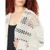 imageGRECERELLE 2025 Women Summer Crochet Boho Long Sleeve Lightweight Oversized Open Front Cardigan Sweaters Kimonos Tops01 White