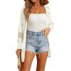 imageGRECERELLE 2025 Women Summer Crochet Boho Long Sleeve Lightweight Oversized Open Front Cardigan Sweaters Kimonos Tops01 White