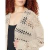imageGRECERELLE 2025 Women Summer Crochet Boho Long Sleeve Lightweight Oversized Open Front Cardigan Sweaters Kimonos TopsBeige