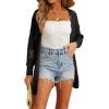 imageGRECERELLE 2025 Women Summer Crochet Boho Long Sleeve Lightweight Oversized Open Front Cardigan Sweaters Kimonos TopsBlack