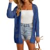 imageGRECERELLE 2025 Women Summer Crochet Boho Long Sleeve Lightweight Oversized Open Front Cardigan Sweaters Kimonos TopsBlue Gray