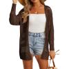 imageGRECERELLE 2025 Women Summer Crochet Boho Long Sleeve Lightweight Oversized Open Front Cardigan Sweaters Kimonos TopsCoffee