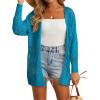 imageGRECERELLE 2025 Women Summer Crochet Boho Long Sleeve Lightweight Oversized Open Front Cardigan Sweaters Kimonos TopsCyan