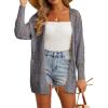 imageGRECERELLE 2025 Women Summer Crochet Boho Long Sleeve Lightweight Oversized Open Front Cardigan Sweaters Kimonos TopsDark Gray