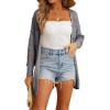 imageGRECERELLE 2025 Women Summer Crochet Boho Long Sleeve Lightweight Oversized Open Front Cardigan Sweaters Kimonos TopsDark Gray