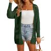 imageGRECERELLE 2025 Women Summer Crochet Boho Long Sleeve Lightweight Oversized Open Front Cardigan Sweaters Kimonos TopsDark Green