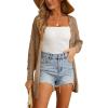 imageGRECERELLE 2025 Women Summer Crochet Boho Long Sleeve Lightweight Oversized Open Front Cardigan Sweaters Kimonos TopsDark Khaki