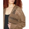 imageGRECERELLE 2025 Women Summer Crochet Boho Long Sleeve Lightweight Oversized Open Front Cardigan Sweaters Kimonos TopsDark Khaki