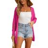 imageGRECERELLE 2025 Women Summer Crochet Boho Long Sleeve Lightweight Oversized Open Front Cardigan Sweaters Kimonos TopsHot Pink