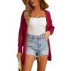 imageGRECERELLE 2025 Women Summer Crochet Boho Long Sleeve Lightweight Oversized Open Front Cardigan Sweaters Kimonos TopsJujube Red