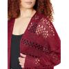 imageGRECERELLE 2025 Women Summer Crochet Boho Long Sleeve Lightweight Oversized Open Front Cardigan Sweaters Kimonos TopsJujube Red