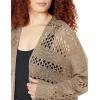 imageGRECERELLE 2025 Women Summer Crochet Boho Long Sleeve Lightweight Oversized Open Front Cardigan Sweaters Kimonos TopsKhaki