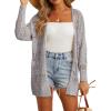 imageGRECERELLE 2025 Women Summer Crochet Boho Long Sleeve Lightweight Oversized Open Front Cardigan Sweaters Kimonos TopsLight Gray