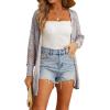 imageGRECERELLE 2025 Women Summer Crochet Boho Long Sleeve Lightweight Oversized Open Front Cardigan Sweaters Kimonos TopsLight Gray