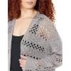 imageGRECERELLE 2025 Women Summer Crochet Boho Long Sleeve Lightweight Oversized Open Front Cardigan Sweaters Kimonos TopsLight Gray