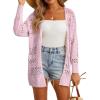 imageGRECERELLE 2025 Women Summer Crochet Boho Long Sleeve Lightweight Oversized Open Front Cardigan Sweaters Kimonos TopsLight Purple