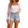 imageGRECERELLE 2025 Women Summer Crochet Boho Long Sleeve Lightweight Oversized Open Front Cardigan Sweaters Kimonos TopsLight Purple