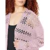 imageGRECERELLE 2025 Women Summer Crochet Boho Long Sleeve Lightweight Oversized Open Front Cardigan Sweaters Kimonos TopsLight Purple