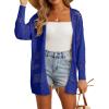 imageGRECERELLE 2025 Women Summer Crochet Boho Long Sleeve Lightweight Oversized Open Front Cardigan Sweaters Kimonos TopsRoyal Blue